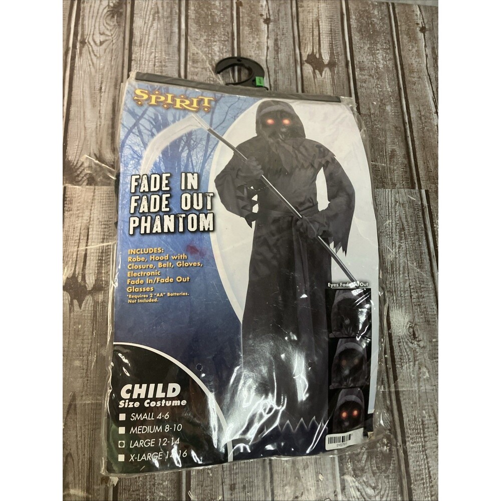 New Spirit Child Large 12-14 Fade In Fade Out Phantom Costume Halloween Event